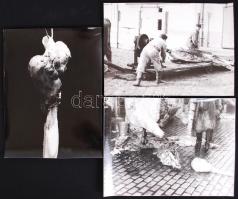 cca 1970 Kotnyek Antal (1921-1990): képriport a budapesti vágóhídról, 13db 18x24cm-es fotó