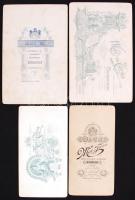 cca 1890-1910 4 db kemény hátú régi fénykép Mai Manó és Társa műterméből, különböző méretben, 4 féle...