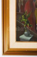 Herpai Zoltán (1951-2011): Színpadi jelenet. Olaj, farost, jelzett, keretben 55×65 cm