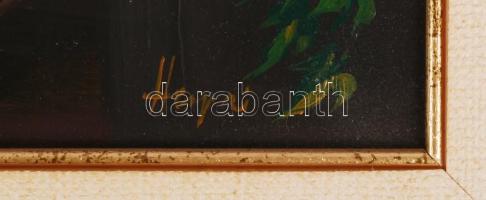 Herpai Zoltán (1951-2011): Színpadi jelenet. Olaj, farost, jelzett, keretben 55×65 cm