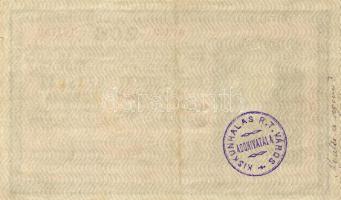 1918. 200K "2000 fölötti sorozatszámmal", hátoldalán lila "Kiskunhalas R.T. Város Adó...