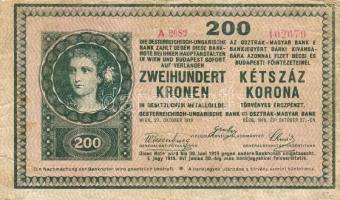 1918. 200K "sorozatszám 2000 felett" T:III/IV+