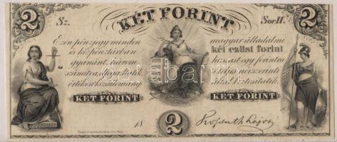 Emigrációs "Kossuth-bankó"/Philadelphia 18.. 2Ft T:I felül szűkre vágva