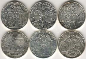 Ausztria 2002-2005. 10Euro 6 klf db ezüst T:1