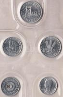 1977. 2f-10Ft 9klf "Magyar Népköztársaság" forgalmi érméi méregzöld műbőrtokban T:1