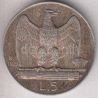 Olaszország 1929. 5L Ag "Viktor Emanuel" T:2
Italy 1929. 5 Lire Ag "Vittorio Emanuele...