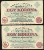 Kenyérmező / hadifogolytábor 1916. 1K (2x) klf T:III