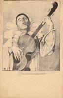 August Patek szignós művészlap