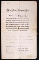 1864 Privilégiumlevél pesti gyufagyár részére kétszer megerősítve /  1864 Letter of privileges in Pest 8p.