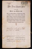 1862 Privilégiumlevél pesti gyufagyár részére háromszor megerősítve /  1864 Letter of privileges for match-factory in Pest 8p.