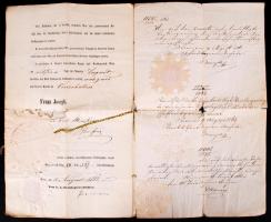 1862 Privilégiumlevél pesti gyufagyár részére háromszor megerősítve / 
1864 Letter of privileges for...