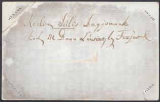 cca 1850 Zala Kapoltsi Domokos László, valóságos udvarnok névjegykártyája, különböző alklamakra megc...