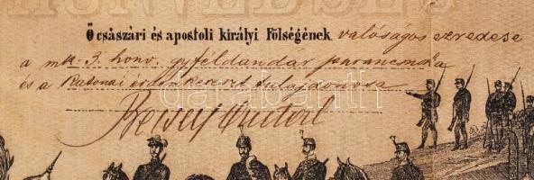 1886 Honvéd végelbocsájtó levél 50x40 cm