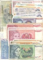 Jugoszlávia 50db vegyes bankjegy T:vegyes Yugoslavia 50 pcs of mixed banknotes C:mixed