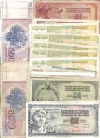 Jugoszlávia 50db vegyes bankjegy T:vegyes Yugoslavia 50 pcs of mixed banknotes C:mixed