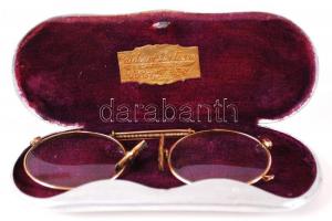 Antik szemüveg Calderoni jelzett tokban