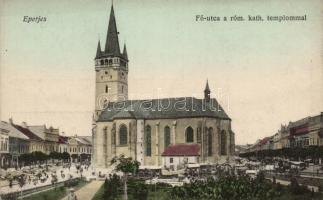 Eperjes main street, catholic church