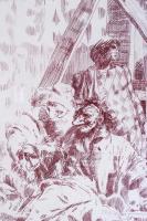 Joe A. Pecsenke (1942-1989): Commedia dell'arte XVII-B. Rézkarc, papír, jelzett, üvegezett kere...