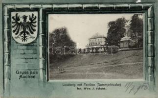 Aachen Lousberg with pavilion, coat of arms (b)