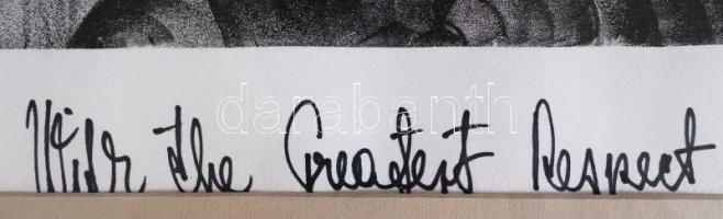 Szász Endre (1926-2003): Női fej. Artist print 3/10, papír, jelzett, üvegezett keretben, 23×30 cm