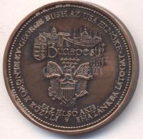 Bozó Gyula (1913-2004) 1989. "George Bush látogatása Magyarországon" fényes Br emlékérem (...