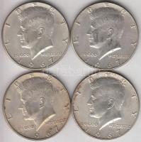 Amerikai Egyesült Államok 1967. 1/2$ Ag "Kennedy" (4x) T:2
USA 1967. 1/2 Dollar Ag "K...