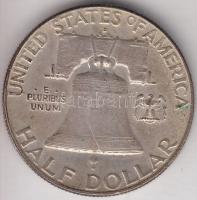 Amerikai Egyesült Államok 1962D 1/2$ Ag "Franklin" T:2- USA 1962D Half Dollar Ag "Franklin" C:VF