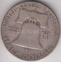 Amerikai Egyesült Államok 1952D 1/2$ Ag "Franklin" T:3 USA 1952D Half Dollar Ag "Franklin" C:F