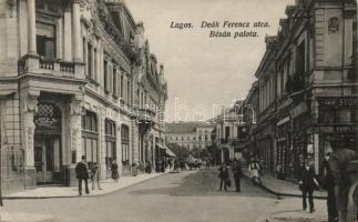 Lugos Deák Ferenc utca, Bésán palota, Corso Kávéház / street, café (EB)