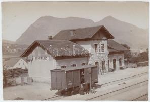 cca 1890 A scheiflingi vasútállomás /  Scheifling railway station, 9x13cm