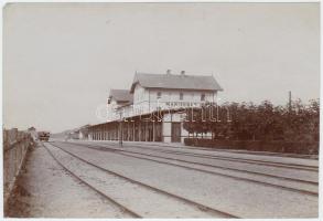 cca 1890 A marienbadi vasútállomás /  Marienbad railway station, 9x13cm