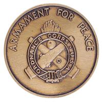 Amerikai Egyesült Államok ~1990. "Armament for Peace - Ordnance Corps U.S.A." bronz emlékérem dísztokban (39mm) T:1  USA ~1990. "Armament for Peace - Ordnance Corps U.S.A." Br commemorative medallion in case (39mm) C:Unc