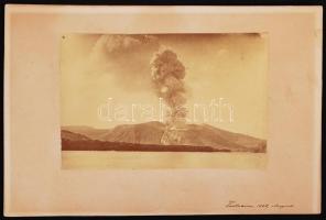 1888 Dr. Szőgyén Leó: Vulcano. Vintage fotó, celloidin,kartonra kasírozva, jelzett, hátoldal feliratozva, 16,5x24,5cm