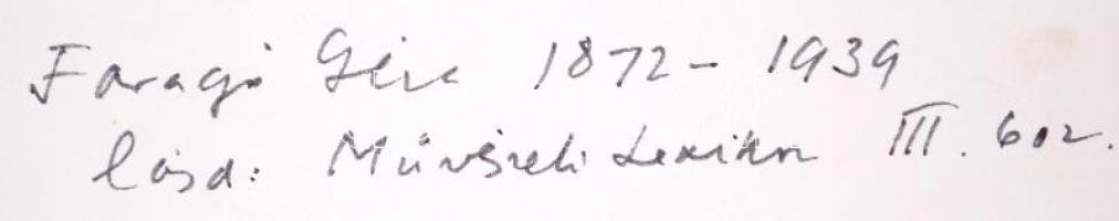 Faragó József (1877-1928): Tanár Úr. Tus, karton, jelzett, paszpartuban, 27×23 cm