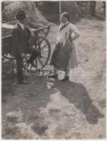 1933 Szabó Lajos Falusi idill című vintage fotóművészeti alkotása, pecséttel jelzett, 24x18cm