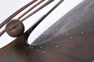 Szócska László (1951-): Szerelem. Fa, damil, fém, jelzett 1/1, apró hiba a talpán, m:55 cm, h:68 cm,...