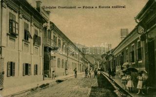 Oravica Fő utca, Korona szálló / main street, hotel (fl)