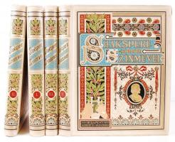 William Shakespeare színművei. i.-IV. kötet. Komplett. Fordítják többen. Szász Károly, Petőfi Sándor...