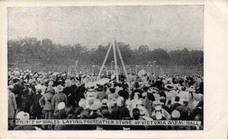 King George V laying foundaton stone of Victoria Memorial, Calcutta (EB)