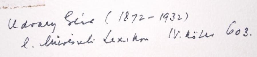 Udvary Géza (1872-1932): Udvarlás. Ceruza, papír, jelzett, paszpartuban, 24×17 cm