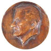 Erdei Dezső (1902-1957): Horthy Miklós bronz plakett / Bronze plaque 14 cm