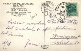 Szatmárnémeti, bevonulás; Horthy Miklós, Teleki Pál, Hóman Bálint, magyar kormánytagok / entry of th...