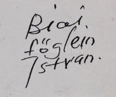 Biai-Főglein István (1905-1974): Feszült hangulat. Tus, papír, jelzett, paszpartuban, 13×20 cm