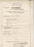 A pesti izr. hitközség rabbisága által kiadott halotti anyakönyvi kivonat