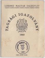 1921 a Losonci Magyar Dalegylet fényképes igazolványa