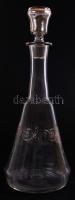 Régi vésett borospalack üvegdugóval / Vintage glass bottle with glass cork 33cm