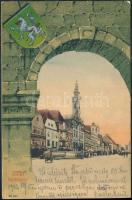 Steyr Town Hall, coat of arms, litho