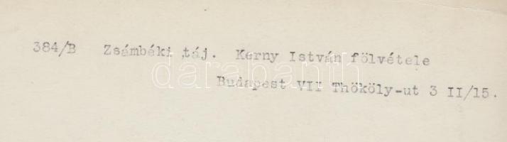 1928 Kerny István (1879-1963): Zsámbéki táj. Vintage fotó, hátoldalán jelzett, 22,5x16,5cm