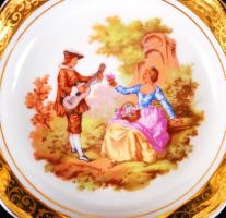 2db jelzett Limoges tálka, aranyozott szegéllyel / Limoges tiny bowl with gold plated border d:10cm