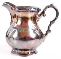 1918-1929 Komplett, ezüstözött, jelzett Arzbergi Schumann porcelán teáskészlet. Teás kancsó, cukorta...